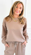 Everyday Luxe Sweatshirt - Cocoa-130 Long Sleeve Tops-Zenana-Coastal Bloom Boutique, find the trendiest versions of the popular styles and looks Located in Indialantic, FL