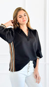 Zip It Charm Textured Blouse-Black-100 Sleeveless Tops-entro-Coastal Bloom Boutique, find the trendiest versions of the popular styles and looks Located in Indialantic, FL