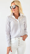 Striped Elegance Button-Down Top-130 Long Sleeve Tops-Rousseau-Coastal Bloom Boutique, find the trendiest versions of the popular styles and looks Located in Indialantic, FL