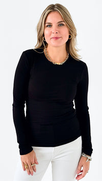 Timeless Ribbed Knit Top - Black-110 Long Sleeve Tops-Mono B-Coastal Bloom Boutique, find the trendiest versions of the popular styles and looks Located in Indialantic, FL