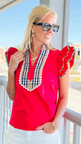 Prim & Polished Top - Red
