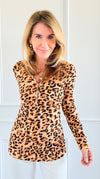 Leopard Print Ribbed Henley Top-130 Long Sleeve Tops-entro-Coastal Bloom Boutique, find the trendiest versions of the popular styles and looks Located in Indialantic, FL