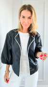 Pearl Detailed Open Front Jacket-Black-160 Jackets-Joh Apparel-Coastal Bloom Boutique, find the trendiest versions of the popular styles and looks Located in Indialantic, FL