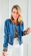 Denim Chic Braided Jacket-160 Jackets-litaga-Coastal Bloom Boutique, find the trendiest versions of the popular styles and looks Located in Indialantic, FL