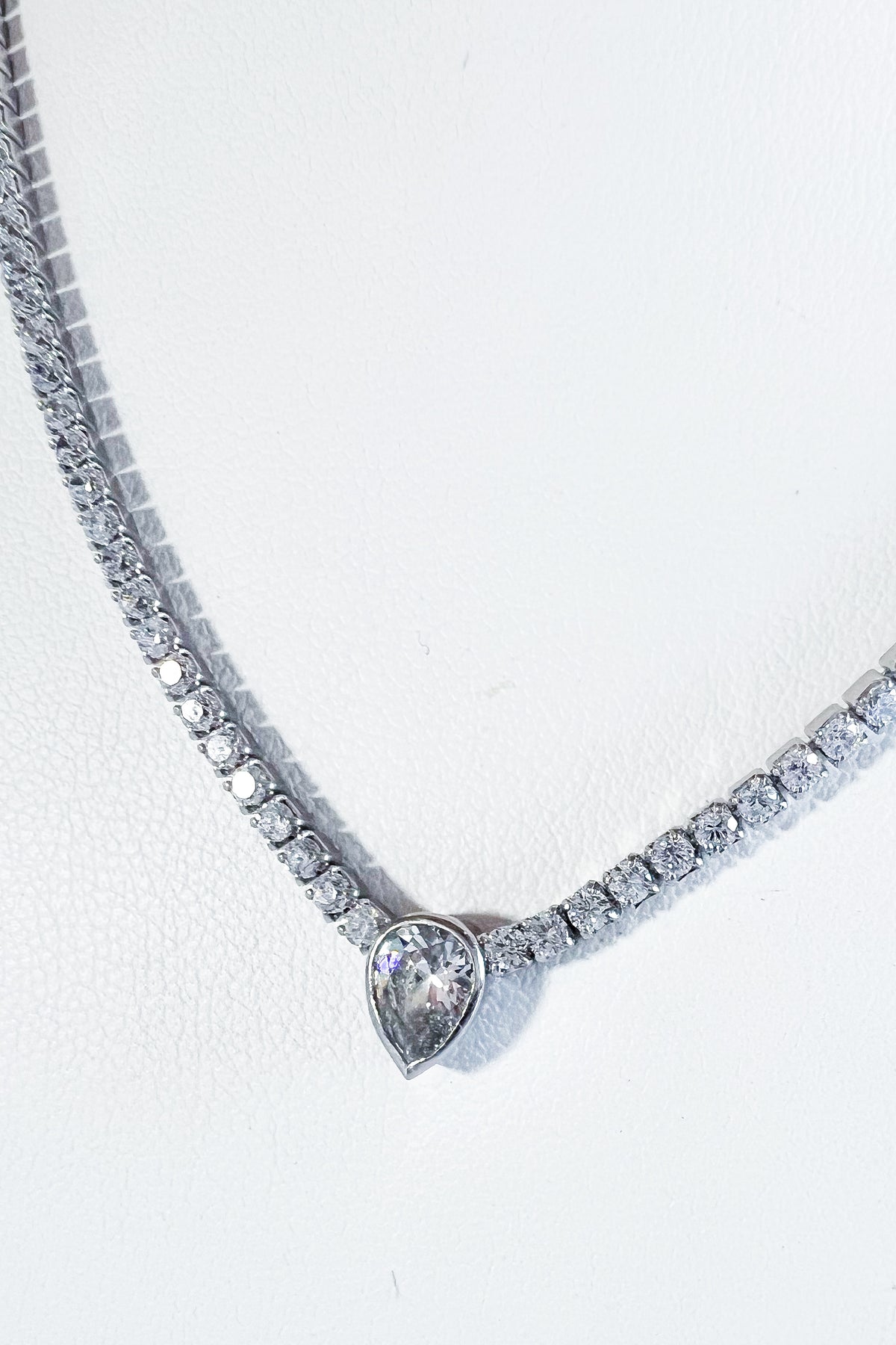 PRE ORDER-Sterling Silver Eternity CZ Pear Necklace-230 Jewelry-NEWNYC2-Coastal Bloom Boutique, find the trendiest versions of the popular styles and looks Located in Indialantic, FL