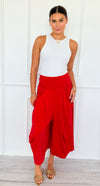 Lounge Nomad Italian Pant- Red-100 Pants-CLEAR S/ SENORITA C-Coastal Bloom Boutique, find the trendiest versions of the popular styles and looks Located in Indialantic, FL