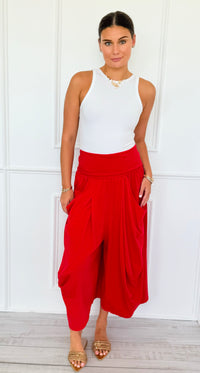 Lounge Nomad Italian Pant- Red-100 Pants-CLEAR S/ SENORITA C-Coastal Bloom Boutique, find the trendiest versions of the popular styles and looks Located in Indialantic, FL