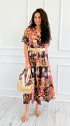 Imperial Garden Belted Italian Midi Dress-200 Dresses/Jumpsuits/Rompers-AZUL MONACO-Coastal Bloom Boutique, find the trendiest versions of the popular styles and looks Located in Indialantic, FL