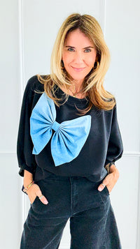 Grand Bow Italian Sweater-140 Sweaters-DIPINTO DI BLU-Coastal Bloom Boutique, find the trendiest versions of the popular styles and looks Located in Indialantic, FL