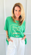 Rodeo Luxe Italian T-Shirt- Kelly Green-110 Short Sleeve Tops-Italianissimo-Coastal Bloom Boutique, find the trendiest versions of the popular styles and looks Located in Indialantic, FL