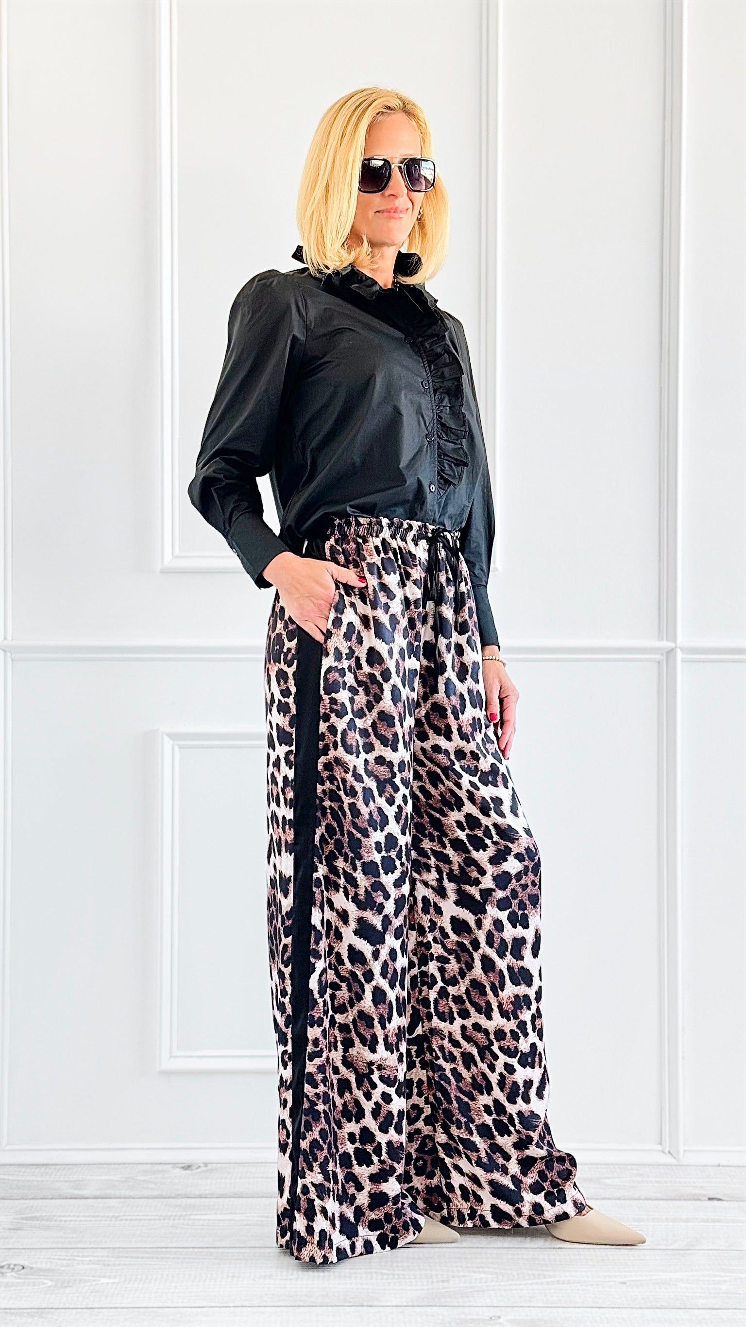 Jungle Glam Track Pants-170 Bottoms-Q2-Coastal Bloom Boutique, find the trendiest versions of the popular styles and looks Located in Indialantic, FL