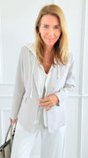 Veronica Cloud Hoodie Blazer-Sand-160 Jackets-Six/ Fifty-Coastal Bloom Boutique, find the trendiest versions of the popular styles and looks Located in Indialantic, FL