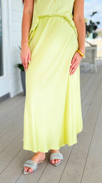 Just My Type Italian Skirt- Light Green