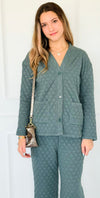 Quilted Jacket and Pants Set - Ash Jade-210 Loungewear/Sets-Zenana-Coastal Bloom Boutique, find the trendiest versions of the popular styles and looks Located in Indialantic, FL
