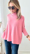 Break Free Relaxed Italian Sweater - Rose Pink-140 Sweaters-Germany-Coastal Bloom Boutique, find the trendiest versions of the popular styles and looks Located in Indialantic, FL