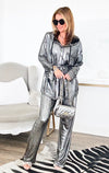 Shiny Hood Detail Top And Matching Pants Set-210 Loungewear/Sets-sj style-Coastal Bloom Boutique, find the trendiest versions of the popular styles and looks Located in Indialantic, FL