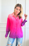 Gradient Button-up Blouse-130 Long Sleeve Tops-KIWI-Coastal Bloom Boutique, find the trendiest versions of the popular styles and looks Located in Indialantic, FL