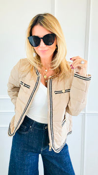 Braided Bliss Jacket-Beige-160 Jackets-V SKY-Coastal Bloom Boutique, find the trendiest versions of the popular styles and looks Located in Indialantic, FL