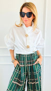 White Belle Italian Woven Blouse-110 Long Sleeve Tops-TATTOO Z-Coastal Bloom Boutique, find the trendiest versions of the popular styles and looks Located in Indialantic, FL
