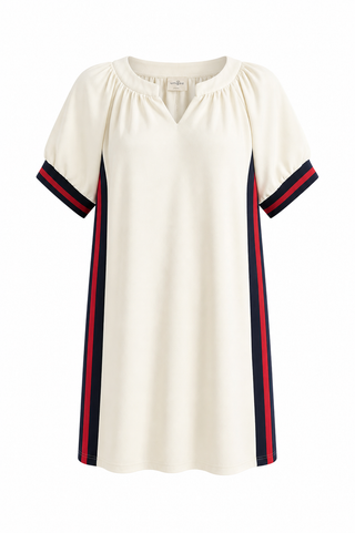City Line Stripe Trim Dress