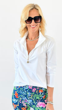 Effortlessly Active Zip-Up Top - White-130 Long Sleeve Tops-ARYEH-Coastal Bloom Boutique, find the trendiest versions of the popular styles and looks Located in Indialantic, FL