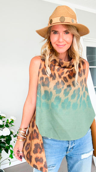Modern Edge Printed Italian Top - Ombre Leopard