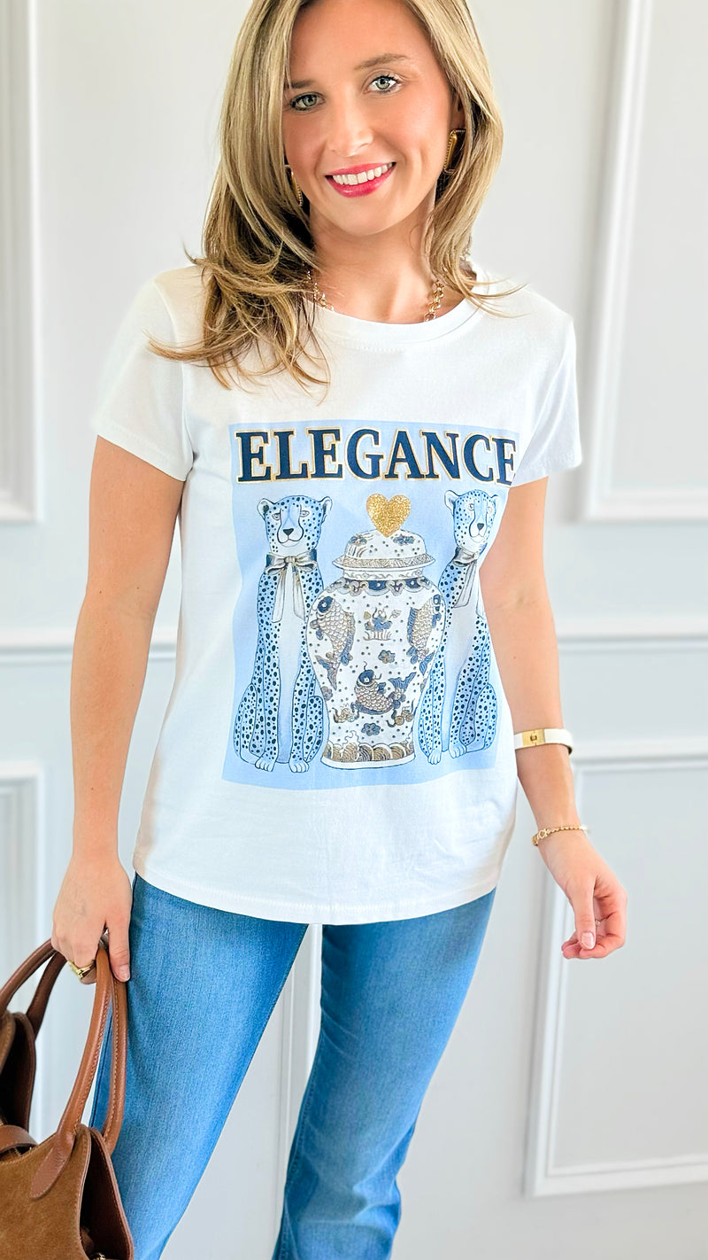 Blue Elegance Premium Italian T-Shirt-110 Short Sleeve Tops-Mitica & Co-Coastal Bloom Boutique, find the trendiest versions of the popular styles and looks Located in Indialantic, FL