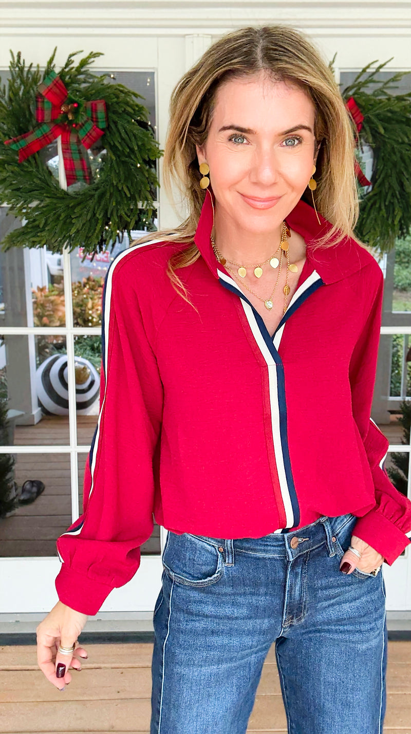 Midnight Lane Top - Wine-130 Long Sleeve Tops-JODIFL-Coastal Bloom Boutique, find the trendiest versions of the popular styles and looks Located in Indialantic, FL