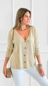 Lurex Aura Italian Cardigan-Gold-150 Cardigans/Layers-LY PARIS-Coastal Bloom Boutique, find the trendiest versions of the popular styles and looks Located in Indialantic, FL