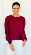 Brushed Melange Sweater - Cabernet-140 Sweaters-Zenana-Coastal Bloom Boutique, find the trendiest versions of the popular styles and looks Located in Indialantic, FL