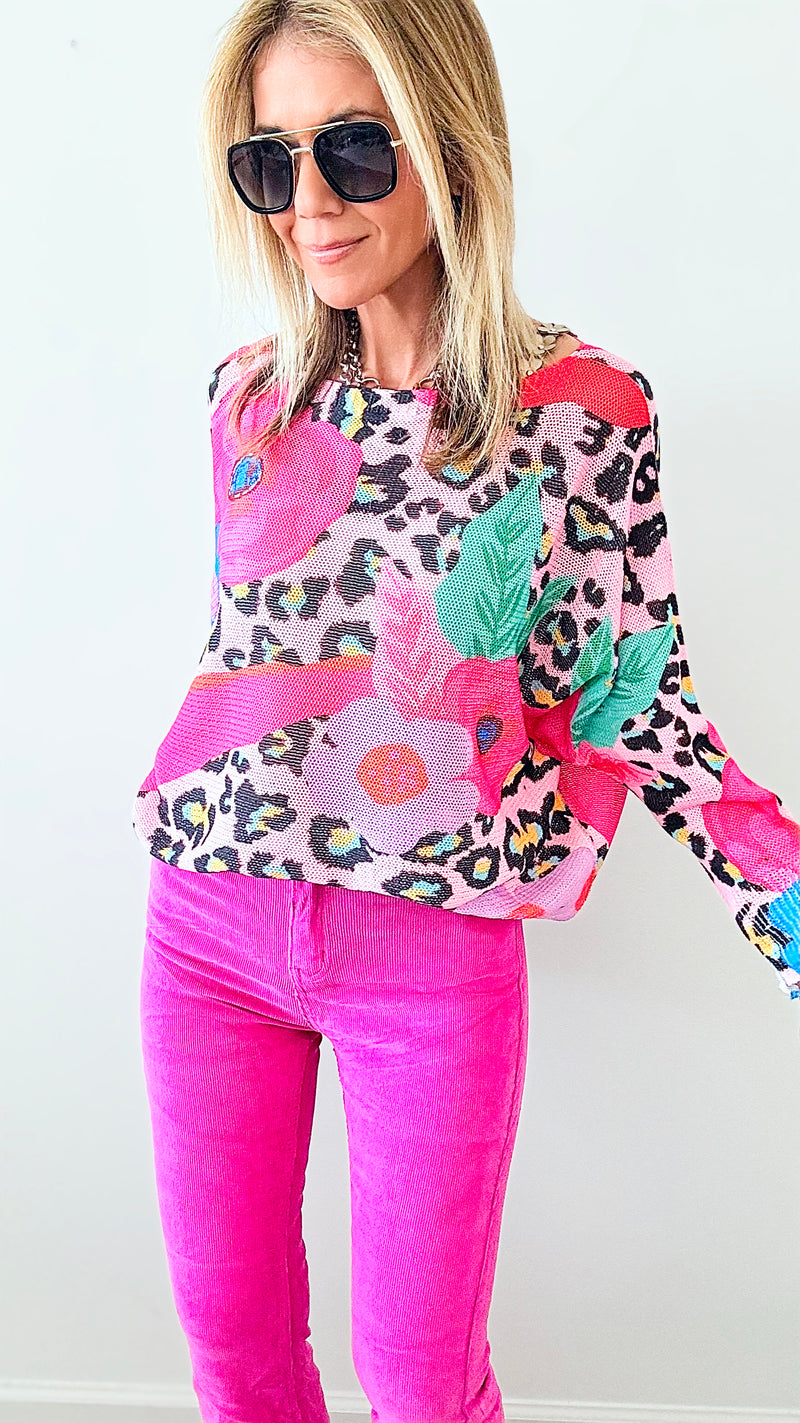Italian St Tropez Wild Bloom Sweater - Designed by CB-140 Sweaters-Germany-Coastal Bloom Boutique, find the trendiest versions of the popular styles and looks Located in Indialantic, FL