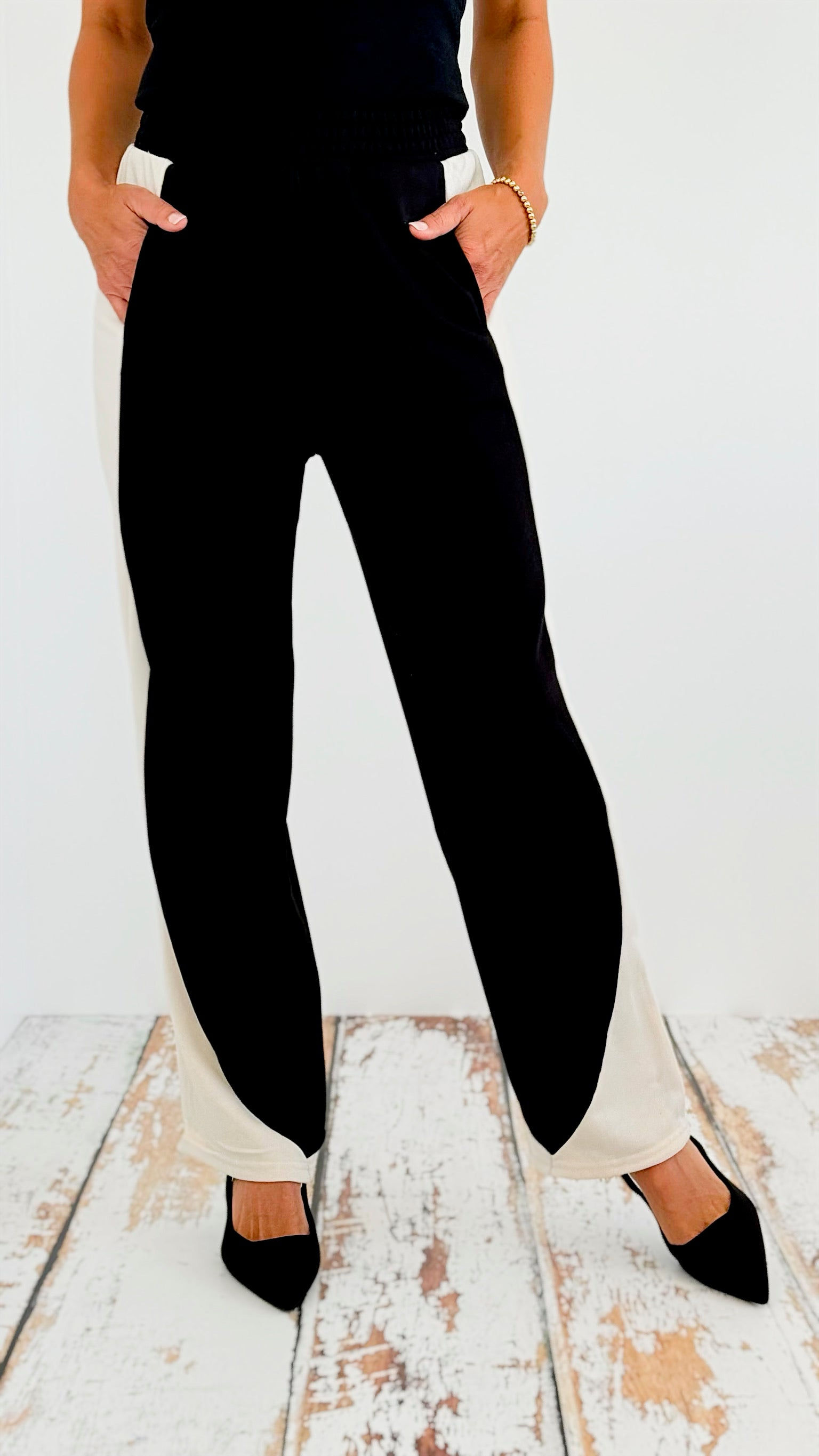 French Terry Color Block Sweatpants-170 Bottoms-Love Poem-Coastal Bloom Boutique, find the trendiest versions of the popular styles and looks Located in Indialantic, FL