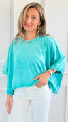 Coastal Crinkle Oversized Tee-110 short Sleeve Top-Zenana-Coastal Bloom Boutique, find the trendiest versions of the popular styles and looks Located in Indialantic, FL