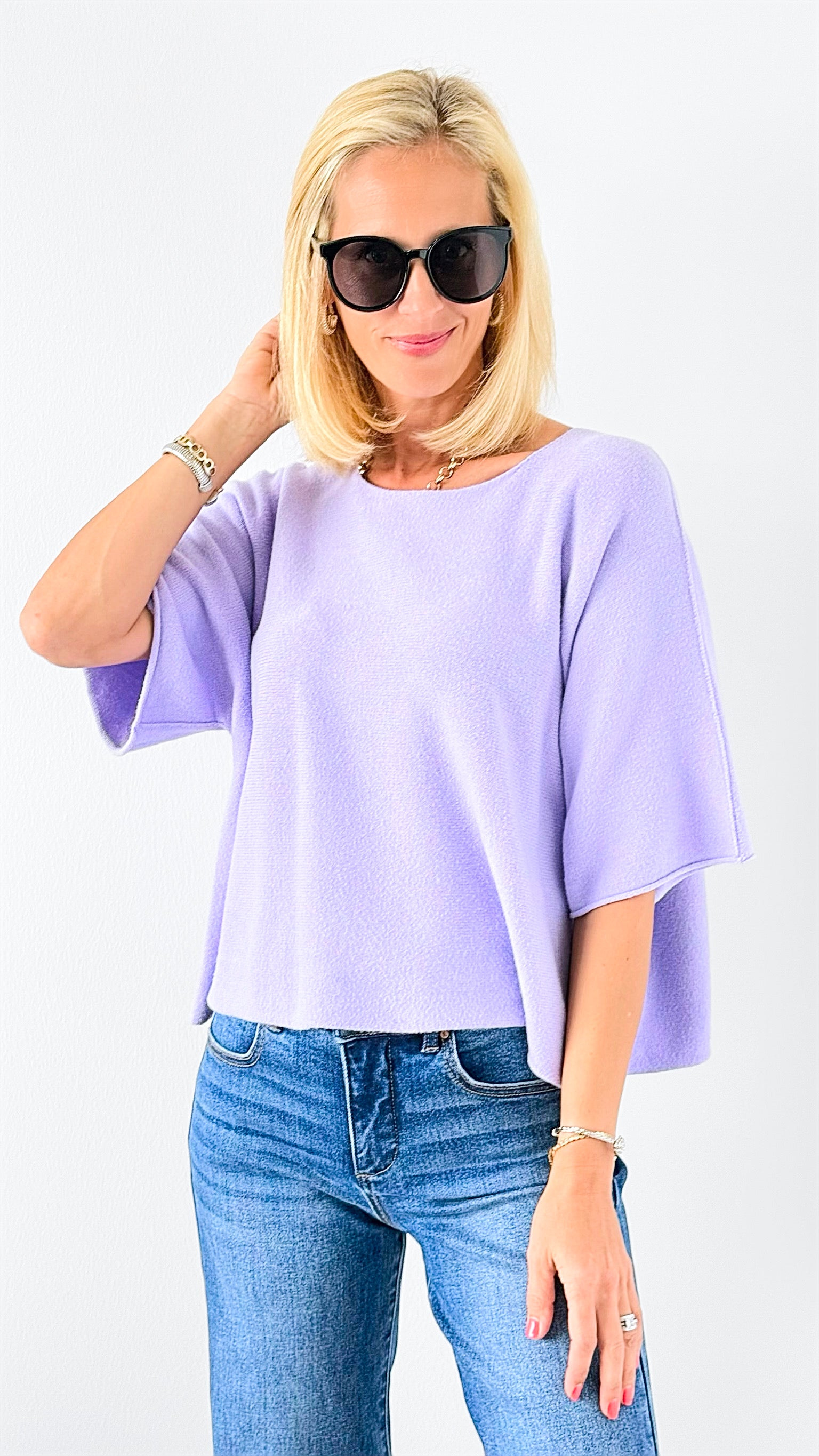 Winter in Amalfi Italian Top - Lilac-140 Sweaters-Italianissimo-Coastal Bloom Boutique, find the trendiest versions of the popular styles and looks Located in Indialantic, FL