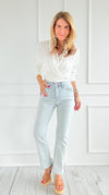 Cool Confidence Crop Straight Leg Jeans-190 Denim-Mica Denim-Coastal Bloom Boutique, find the trendiest versions of the popular styles and looks Located in Indialantic, FL