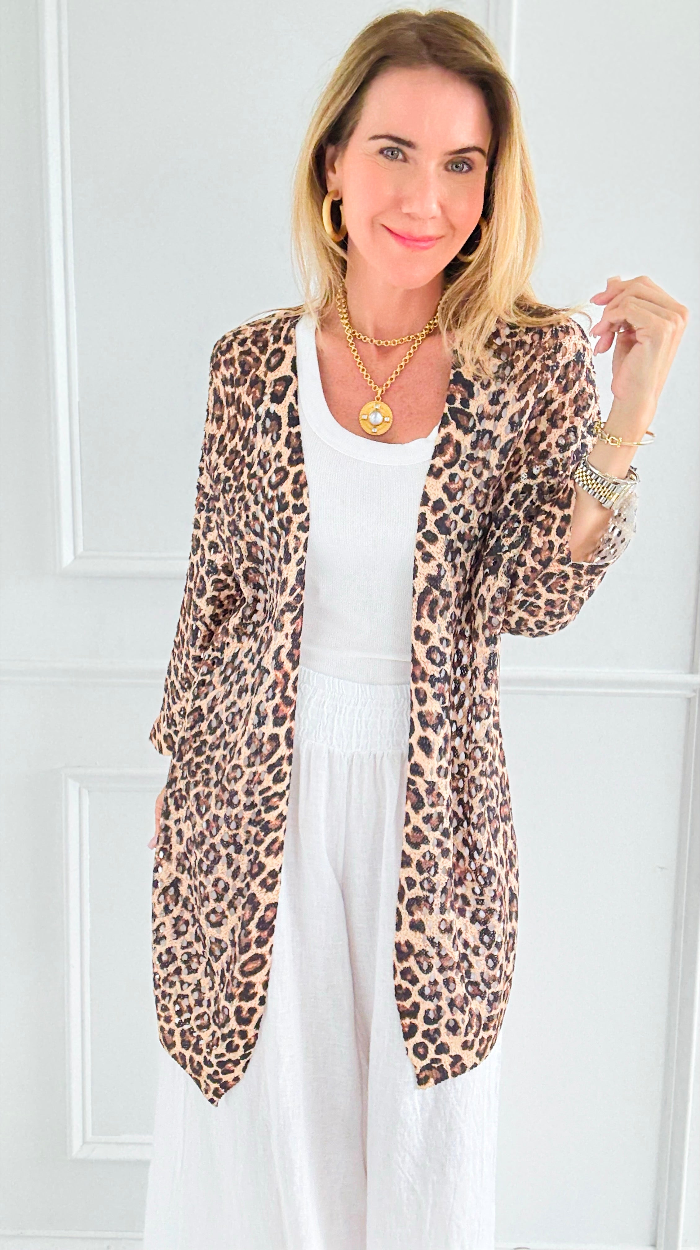 Wild Italian Knit Open Cardigan-150 Cardigan Layers-SORPRESA-Coastal Bloom Boutique, find the trendiest versions of the popular styles and looks Located in Indialantic, FL