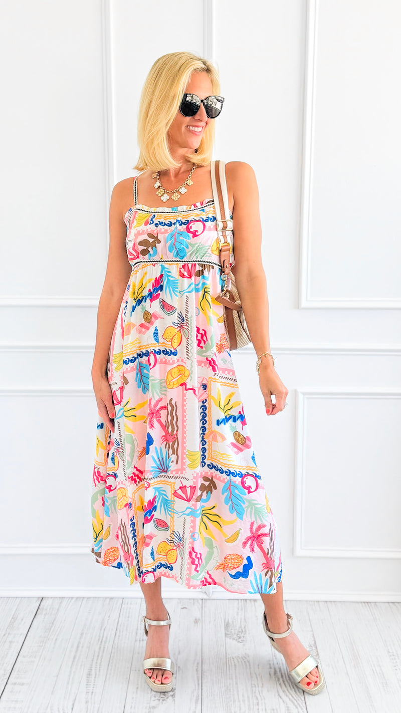 Sun-Drenched Patchwork Dress - Coral-200 Dresses/Jumpsuits/Rompers-Blu Pepper-Coastal Bloom Boutique, find the trendiest versions of the popular styles and looks Located in Indialantic, FL
