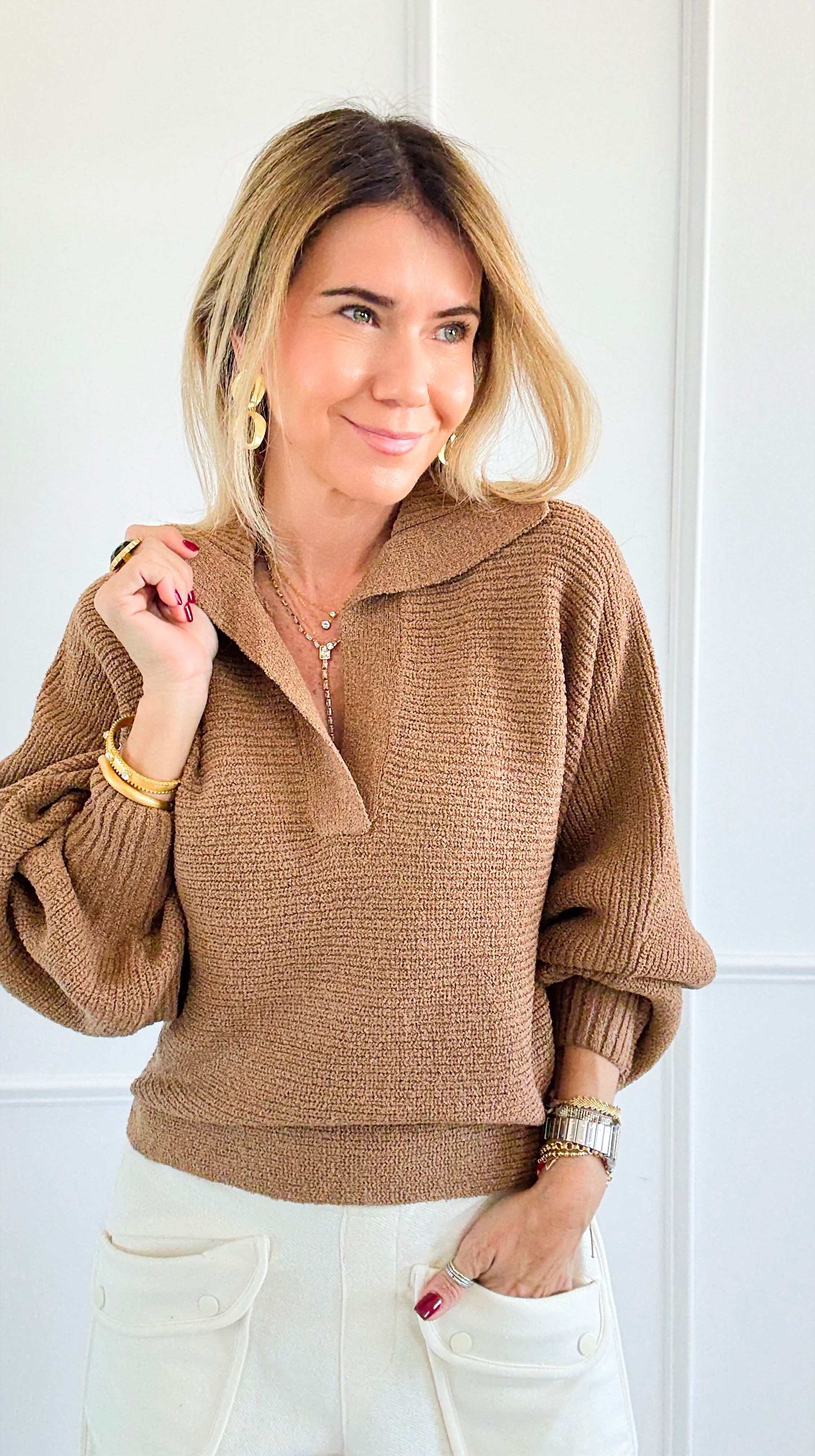 Cloud Nine Knit Sweater - Taupe-140 Sweaters-Promesa-Coastal Bloom Boutique, find the trendiest versions of the popular styles and looks Located in Indialantic, FL