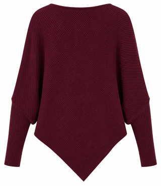 Asymmetrical Knit Top - Wine