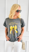 Bow & Drink Italian Graphic Tee-110 Short Sleeve Tops-FIRSTAGE-Coastal Bloom Boutique, find the trendiest versions of the popular styles and looks Located in Indialantic, FL