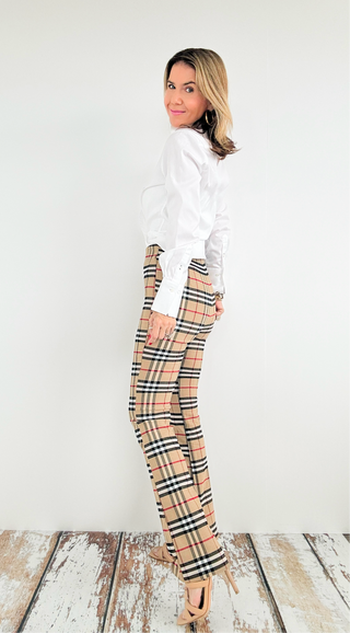 Heritage Plaid Pants - Khaki-170 Bottoms-Must Have-Coastal Bloom Boutique, find the trendiest versions of the popular styles and looks Located in Indialantic, FL