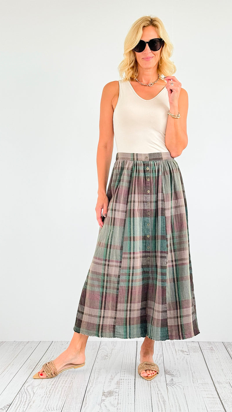 Rustic Highlands Midi Skirt-170 Bottoms-mystree-Coastal Bloom Boutique, find the trendiest versions of the popular styles and looks Located in Indialantic, FL