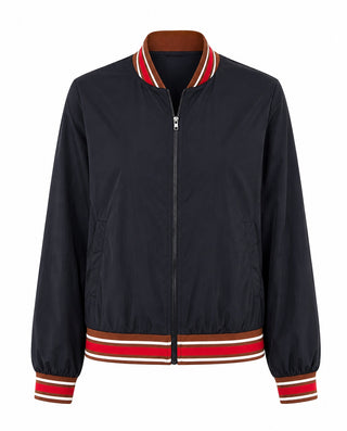 Striped Trim Zip Jacket