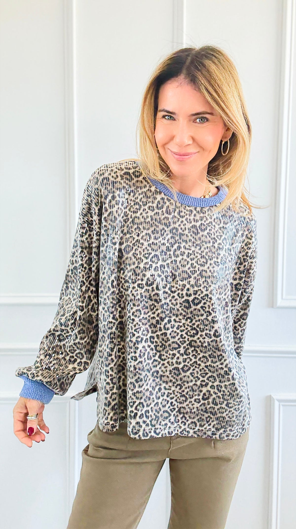 Wild Spark Sequin Top-110 Long Sleeve Tops-Anniewear-Coastal Bloom Boutique, find the trendiest versions of the popular styles and looks Located in Indialantic, FL