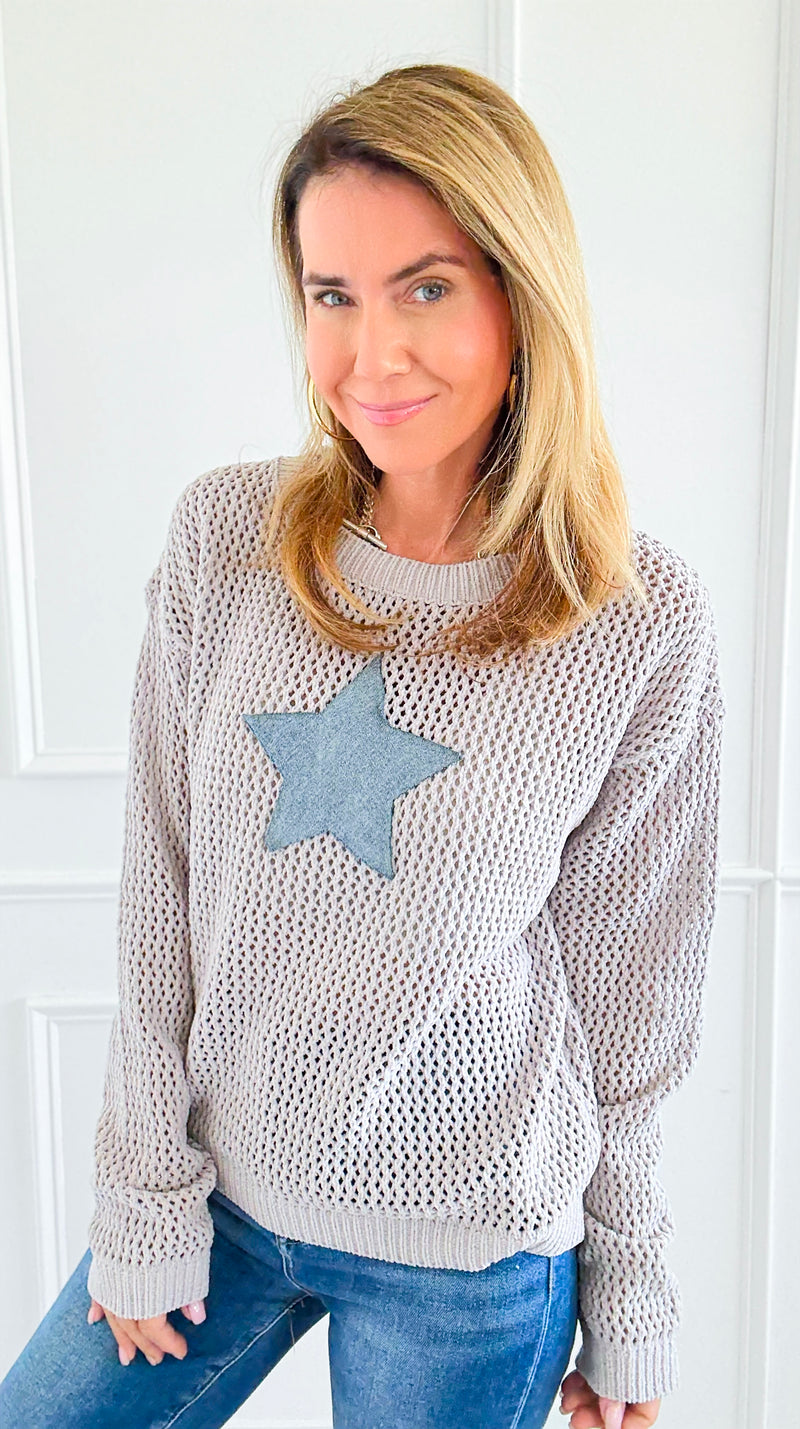 Starry Days Knit Pullover-130 Long Sleeve Set-sew in love-Coastal Bloom Boutique, find the trendiest versions of the popular styles and looks Located in Indialantic, FL