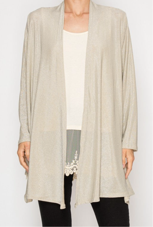 Starry Nights Metallic Cardigan-150 Cardigans/Layers-Origami Fashion Inc-Coastal Bloom Boutique, find the trendiest versions of the popular styles and looks Located in Indialantic, FL