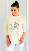 Saddle Up Graphic Sweater-140 Sweaters-Gilli-Coastal Bloom Boutique, find the trendiest versions of the popular styles and looks Located in Indialantic, FL