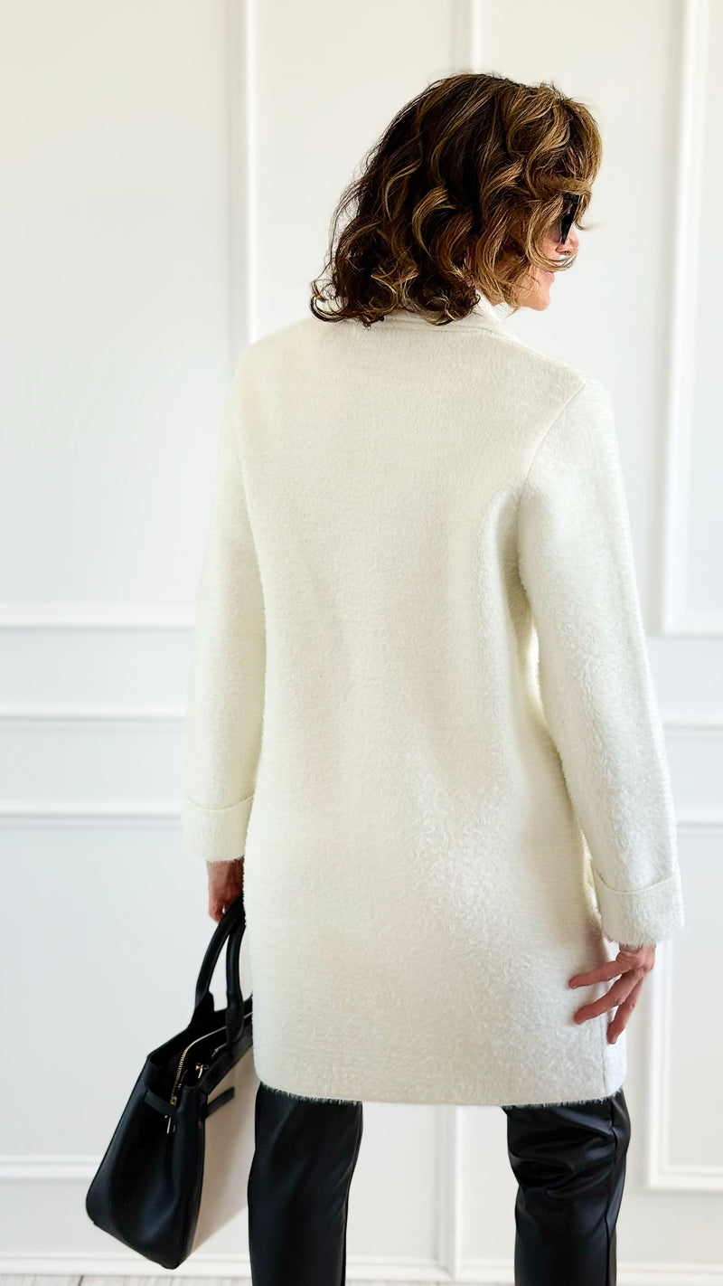 Plush Brushed Coat-Coat-Z STUDIO-Coastal Bloom Boutique, find the trendiest versions of the popular styles and looks Located in Indialantic, FL
