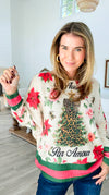 Untamed Holiday Bloom Italian Emilia Knit Sweater-140 Sweaters-SORPRESA-Coastal Bloom Boutique, find the trendiest versions of the popular styles and looks Located in Indialantic, FL
