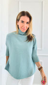 Break Free Italian Sweater Top- Dusty Teal-140 Sweaters-Italianissimo-Coastal Bloom Boutique, find the trendiest versions of the popular styles and looks Located in Indialantic, FL